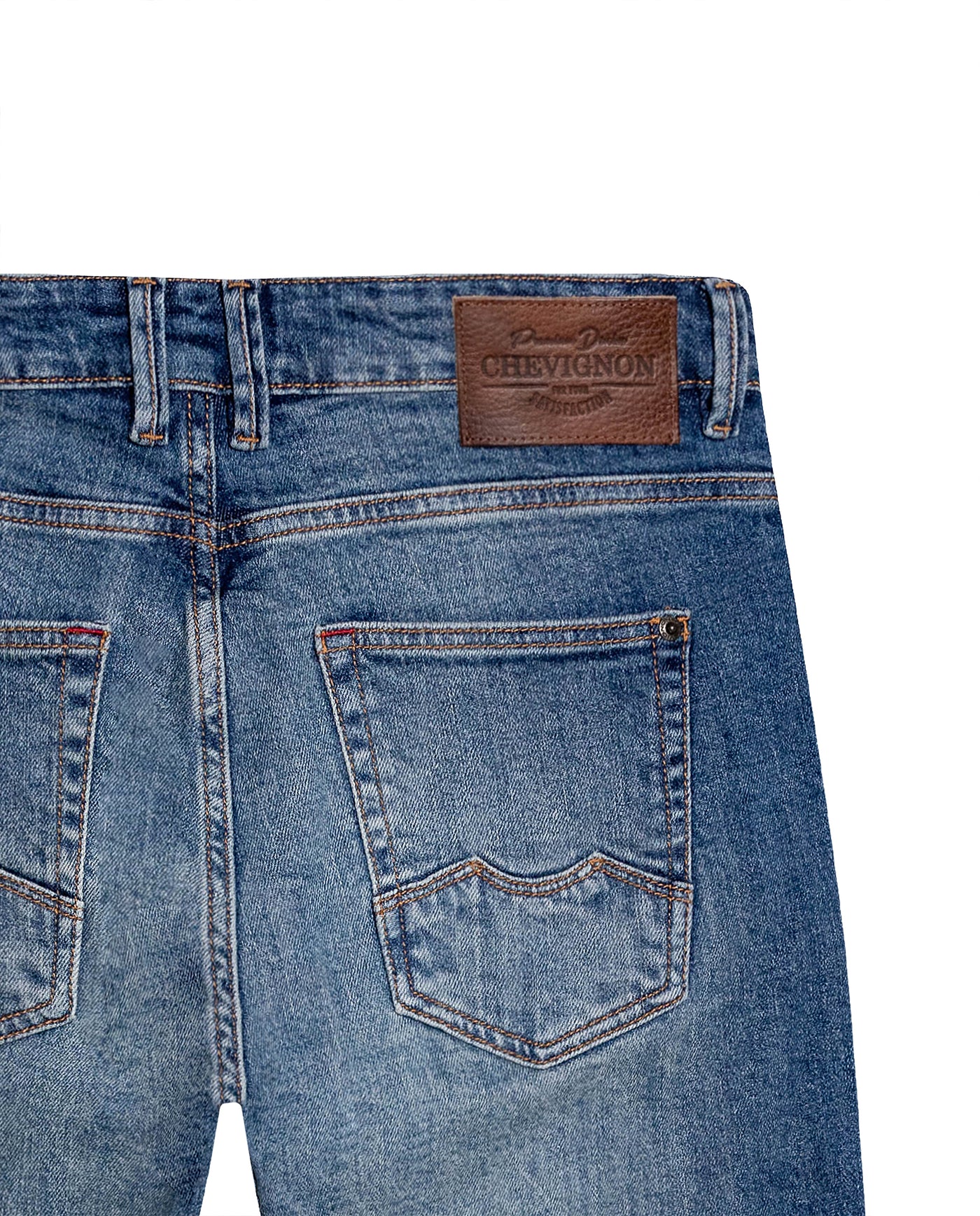 Mens Jeans Skinny Fit Low Rise Medium Wash Cotton Elastane Distressed Unique Seam Details - Blue 63_331H025_AZU184140_6