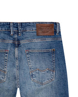 Mens Jeans Skinny Fit Low Rise Medium Wash Cotton Elastane Distressed Unique Seam Details - Blue 63_331H025_AZU184140_6