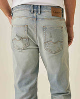 Mens Jeans Skinny Fit Low Rise Light Wash Cotton Elastane Distressed Vintage Patches 3 Button Fly - Blue 63_331H026_AZU154020_7