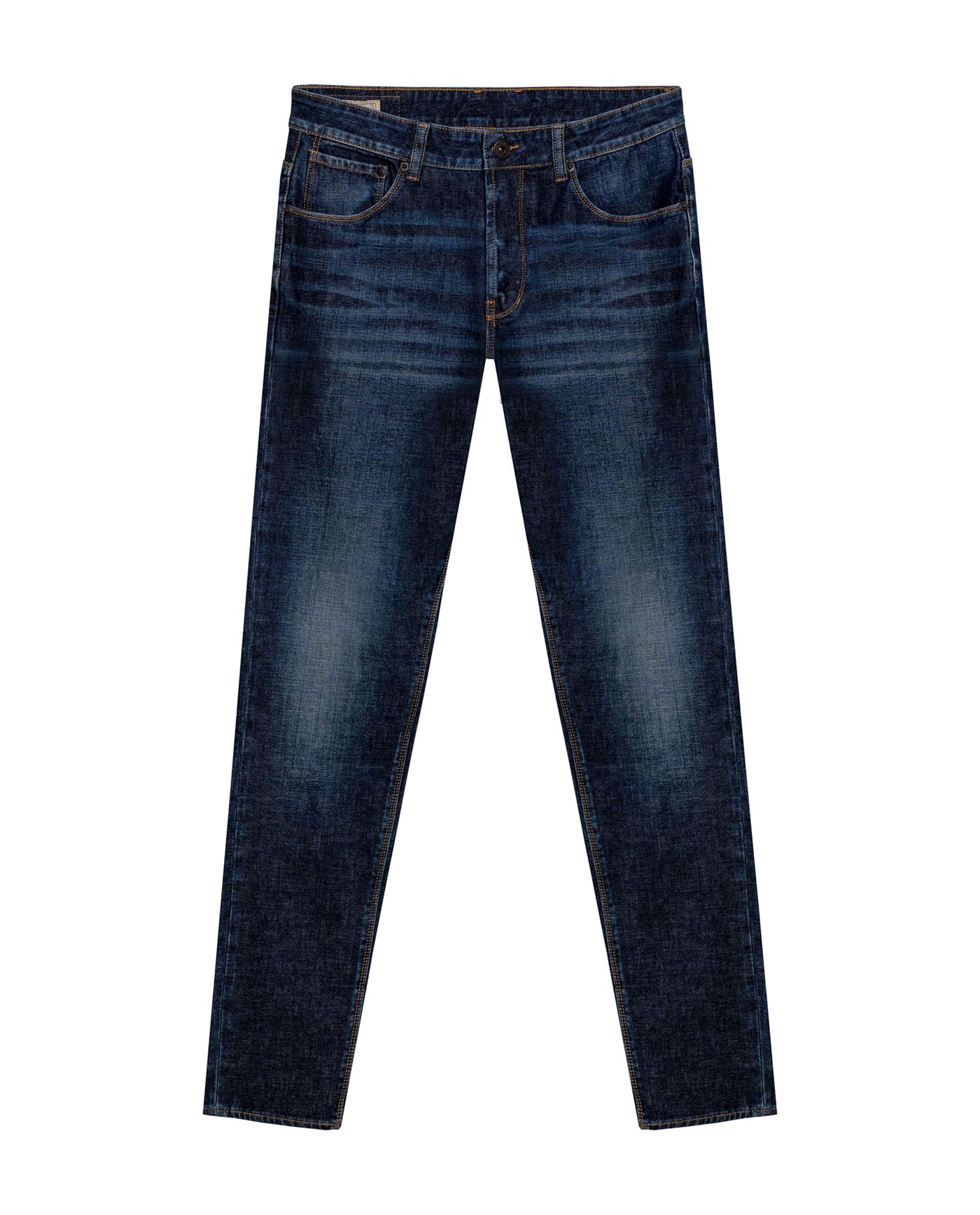Mens Jeans Skinny Fit Low Rise Dark Wash Skinflex Technology Recycled Cotton Elastomultiester 3 Button Fly - Blue 63_331H027_AZU184140_3