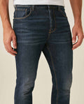 Mens Jeans Skinny Fit Low Rise Dark Wash Skinflex Technology Recycled Cotton Elastomultiester 3 Button Fly - Blue 63_331H027_AZU184140_5