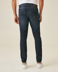 Mens Jeans Skinny Fit Low Rise Dark Wash Skinflex Technology Recycled Cotton Elastomultiester 3 Button Fly - Blue 63_331H027_AZU184140_6