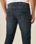 Mens Jeans Skinny Fit Low Rise Dark Wash Skinflex Technology Recycled Cotton Elastomultiester 3 Button Fly - Blue 63_331H027_AZU184140_7