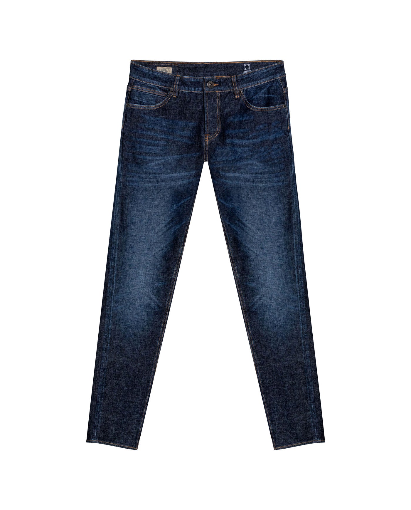 Mens Jeans Super Slim Fit Low Rise Dark Wash Skinflex Technology Recycled Fibers 3 Button Fly - Blue 63_331H029_AZU194052_3