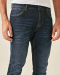 Mens Jeans Super Slim Fit Low Rise Dark Wash Skinflex Technology Recycled Fibers 3 Button Fly - Blue 63_331H029_AZU194052_5