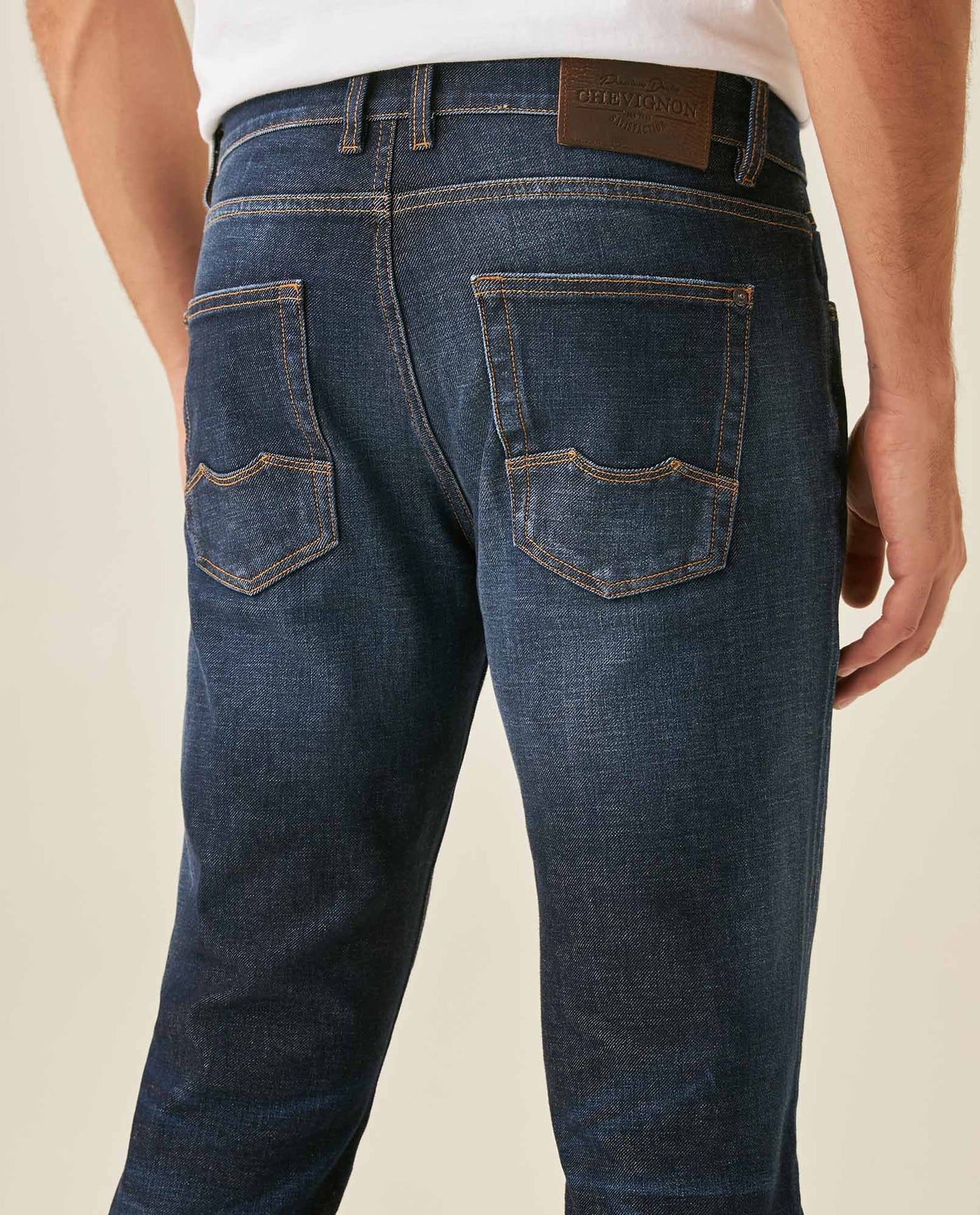 Mens Jeans Super Slim Fit Low Rise Dark Wash Skinflex Technology Recycled Fibers 3 Button Fly - Blue 63_331H029_AZU194052_7