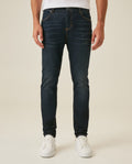 Mens Jeans Skinny Fit Low Rise Ultra Dark Wash Skinflex Tencel Coolmax Elastane Performance 3 Button Fly - Blue 63_331H030_AZU193924_0