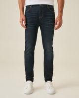Mens Jeans Skinny Fit Low Rise Ultra Dark Wash Skinflex Tencel Coolmax Elastane Performance 3 Button Fly - Blue 63_331H030_AZU193924_0