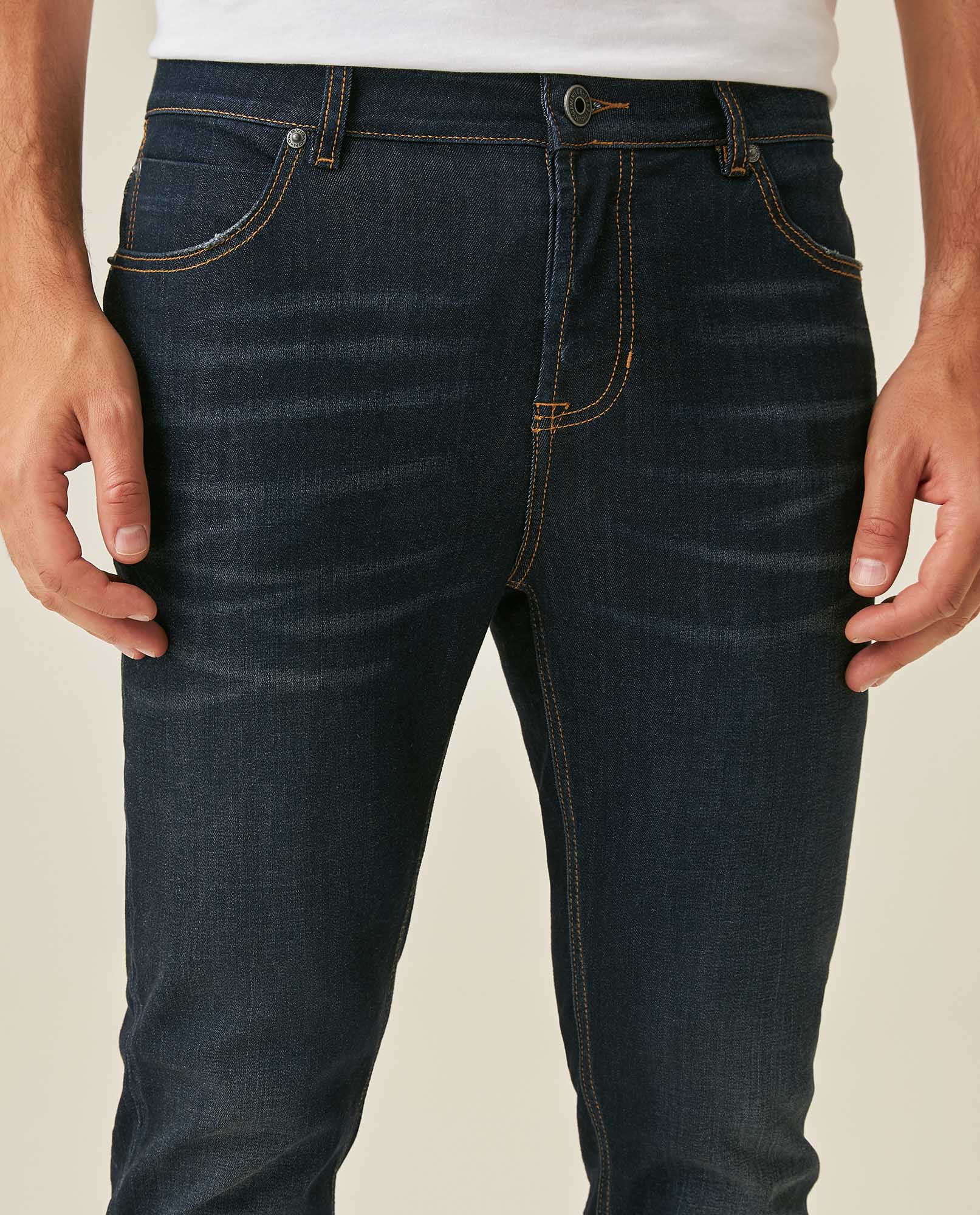 Mens Jeans Skinny Fit Low Rise Ultra Dark Wash Skinflex Tencel Coolmax Elastane Performance 3 Button Fly - Blue 63_331H030_AZU193924_5