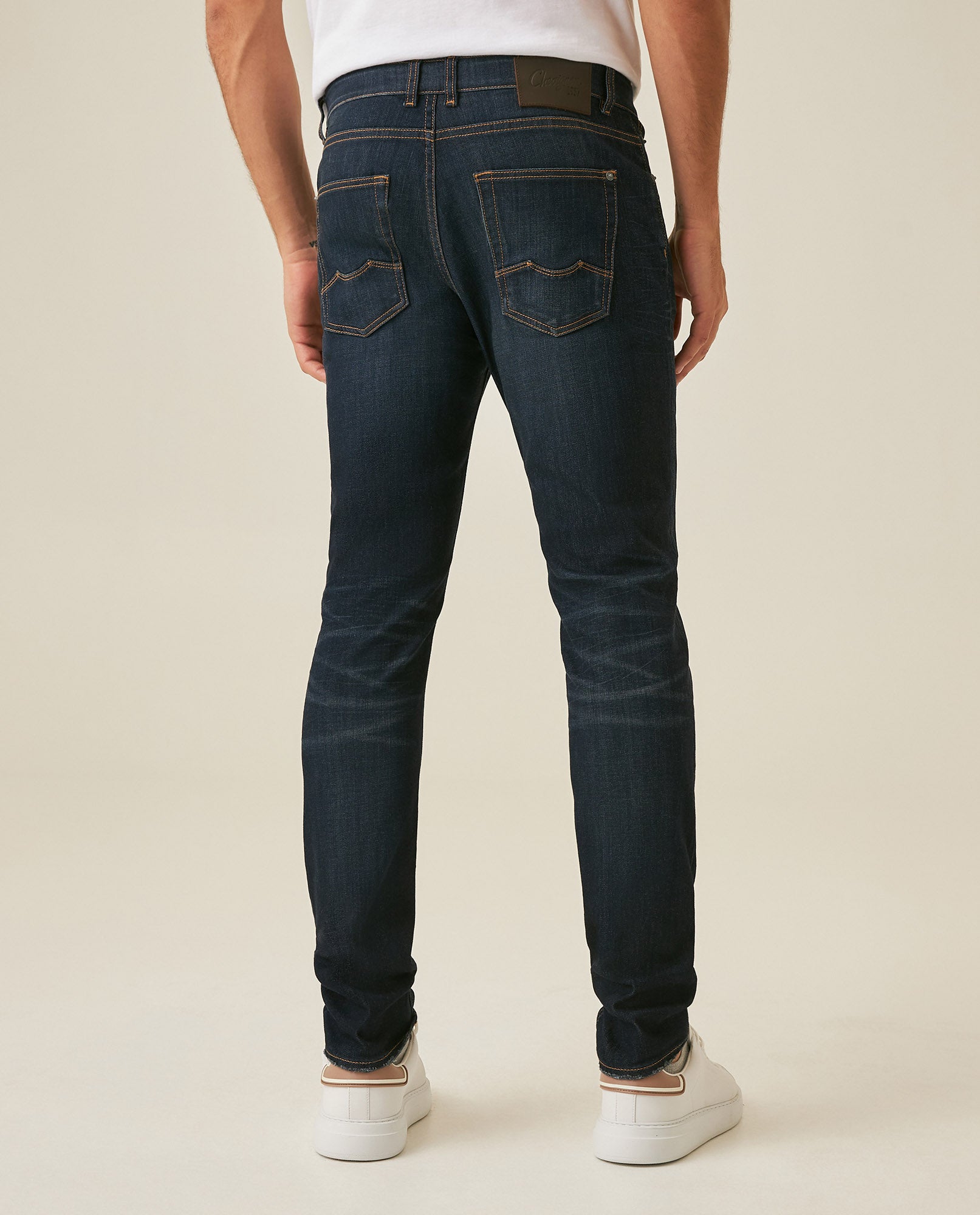 Mens Jeans Skinny Fit Low Rise Ultra Dark Wash Skinflex Tencel Coolmax Elastane Performance 3 Button Fly - Blue 63_331H030_AZU193924_6