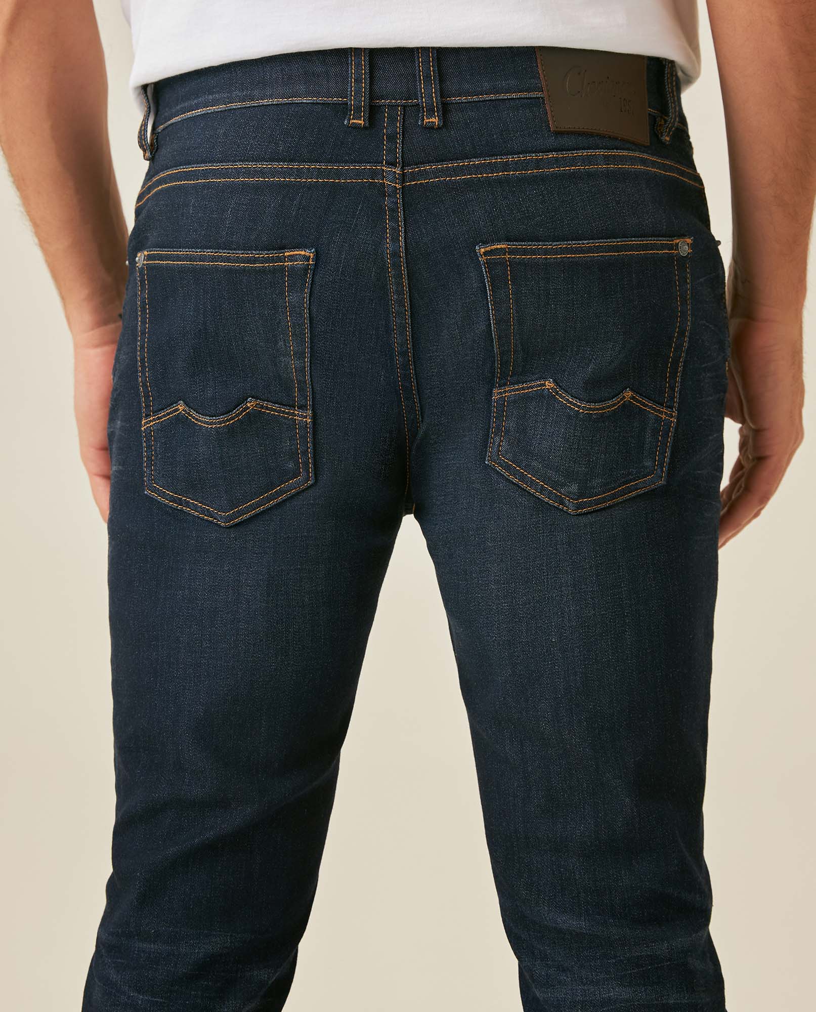 Mens Jeans Skinny Fit Low Rise Ultra Dark Wash Skinflex Tencel Coolmax Elastane Performance 3 Button Fly - Blue 63_331H030_AZU193924_7