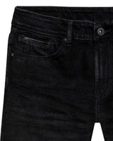 Mens Jeans Skinny Fit Mid Rise Black Wash Cotton Polyester Elastane Leather Piping Watch Pocket Clean - Black 63_331H032_NEG194004_8
