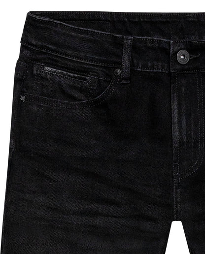 Mens Jeans Skinny Fit Mid Rise Black Wash Cotton Polyester Elastane Leather Piping Watch Pocket Clean - Black 63_331H032_NEG194004_8