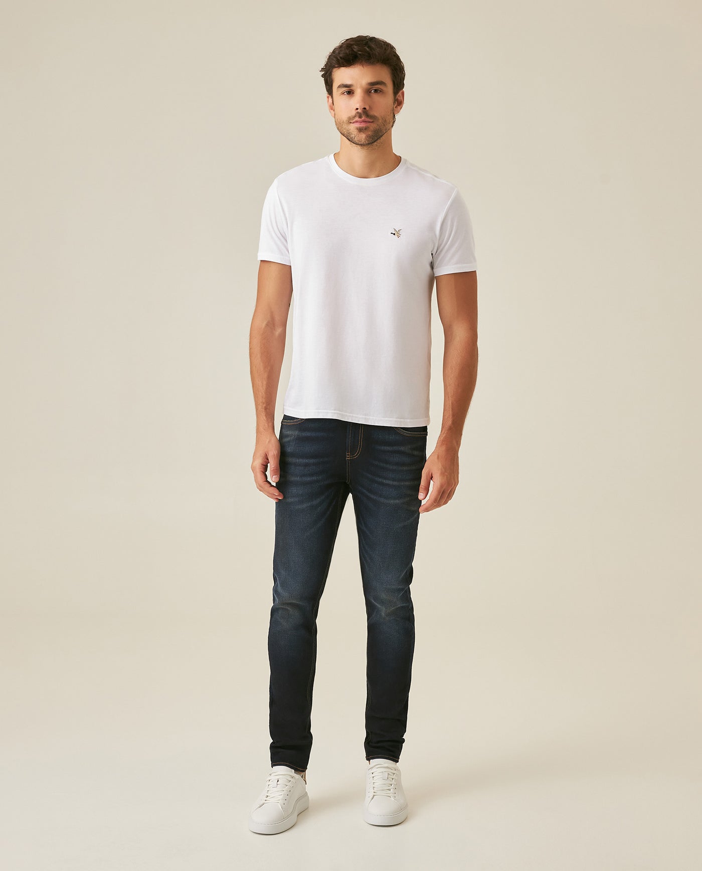 Mens Jeans Skinny Fit Low Rise Ultra Dark Wash Cotton Recycled Polyester Elastane Classic Distressing - Blue 63_331H033_AZU193924_4