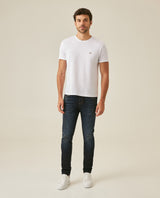 Mens Jeans Skinny Fit Low Rise Ultra Dark Wash Cotton Recycled Polyester Elastane Classic Distressing - Blue 63_331H033_AZU193924_4