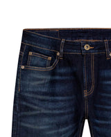 Mens Jeans Skinny Fit Low Rise Ultra Dark Wash Cotton Recycled Polyester Elastane Classic Distressing - Blue 63_331H033_AZU193924_8