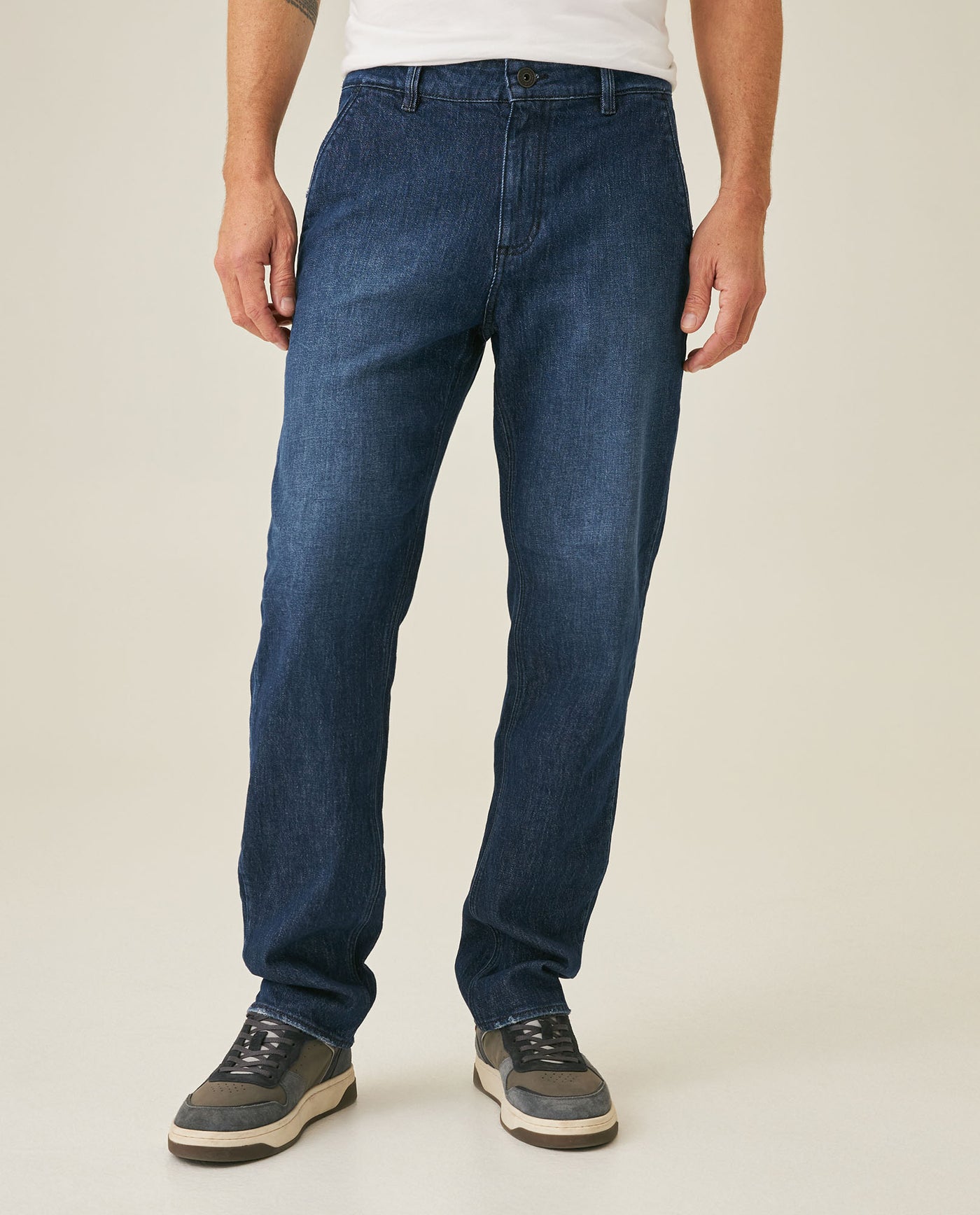 Mens Jeans Straight Fit Super High Rise Ultra Dark Wash Cotton Elastane Chino Details Clean Refined - Blue 63_331H034_AZU193924_0