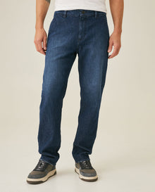 Mens Jeans Straight Fit Super High Rise Ultra Dark Wash Cotton Elastane Chino Details Clean Refined - Blue 63_331H034_AZU193924_0