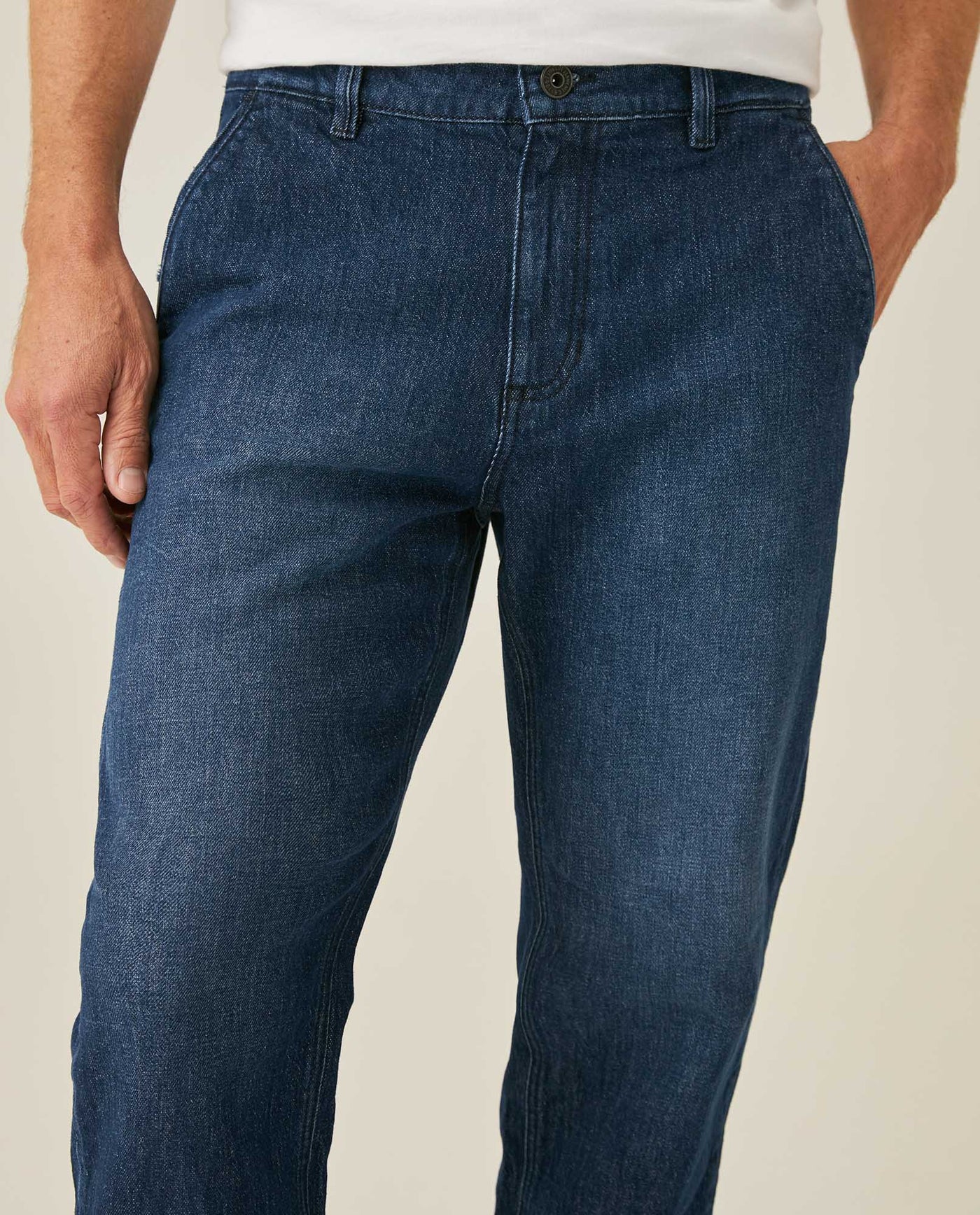 Mens Jeans Straight Fit Super High Rise Ultra Dark Wash Cotton Elastane Chino Details Clean Refined - Blue 63_331H034_AZU193924_5