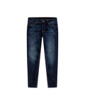 Mens Jeans Skinny Fit Low Rise Dark Wash Cotton Elastane  Distinctive Loops Subtle Distressing - Blue 63_331H139_AZU194052_3