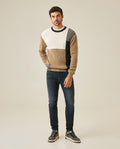 Mens Jeans Skinny Fit Low Rise Dark Wash Cotton Elastane  Distinctive Loops Subtle Distressing - Blue 63_331H139_AZU194052_4