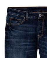 Mens Jeans Skinny Fit Low Rise Dark Wash Cotton Elastane  Distinctive Loops Subtle Distressing - Blue 63_331H139_AZU194052_8