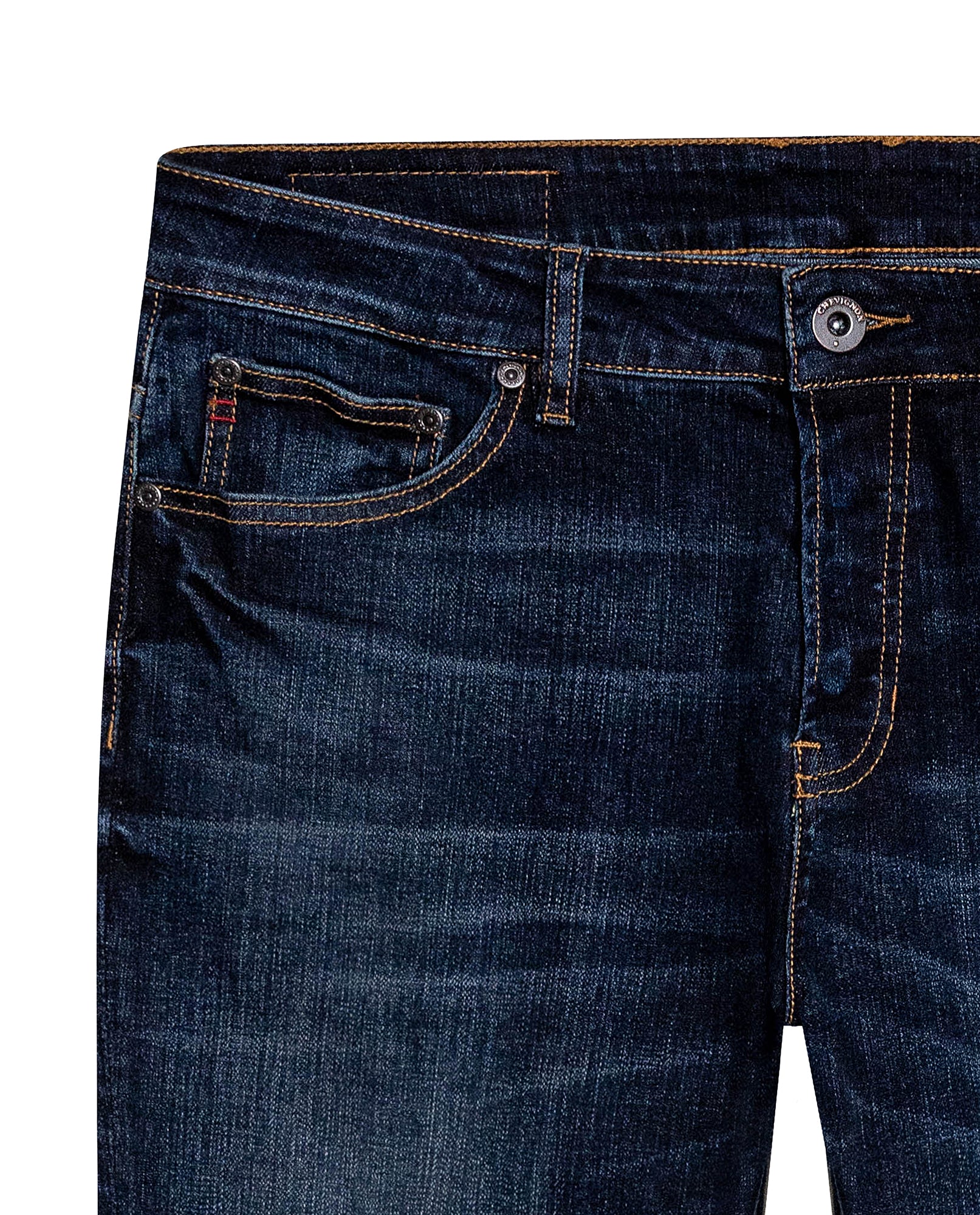 Mens Jeans Skinny Fit Low Rise Dark Wash Cotton Elastane  Distinctive Loops Subtle Distressing - Blue 63_331H139_AZU194052_8
