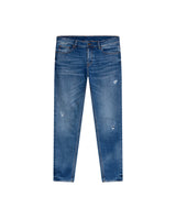 Mens Jeans Skinny Fit Low Rise Medium Wash Cotton Elastane  Watch Pocket Loops Balanced Rips - Blue 63_331H140_AZU184140_3