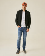 Mens Jeans Skinny Fit Low Rise Medium Wash Cotton Elastane  Watch Pocket Loops Balanced Rips - Blue 63_331H140_AZU184140_4
