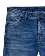 Mens Jeans Skinny Fit Low Rise Medium Wash Cotton Elastane  Watch Pocket Loops Balanced Rips - Blue 63_331H140_AZU184140_8