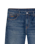 Mens Jeans Slim Fit Mid Rise Dark Wash Recycled Cotton Viscose Polyester Elastane  Embroidered - Blue 63_331H141_AZU194052_8