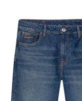 Mens Jeans Slim Fit Mid Rise Dark Wash Recycled Cotton Viscose Polyester Elastane  Embroidered - Blue 63_331H141_AZU194052_8