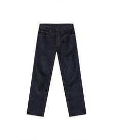 Mens Jeans Straight Fit High Rise Ultra Dark Wash Recycled Cotton Viscose Polyester Elastane  Clean - Blue 63_331H142_AZU193924_3