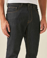 Mens Jeans Straight Fit High Rise Ultra Dark Wash Recycled Cotton Viscose Polyester Elastane  Clean - Blue 63_331H142_AZU193924_5