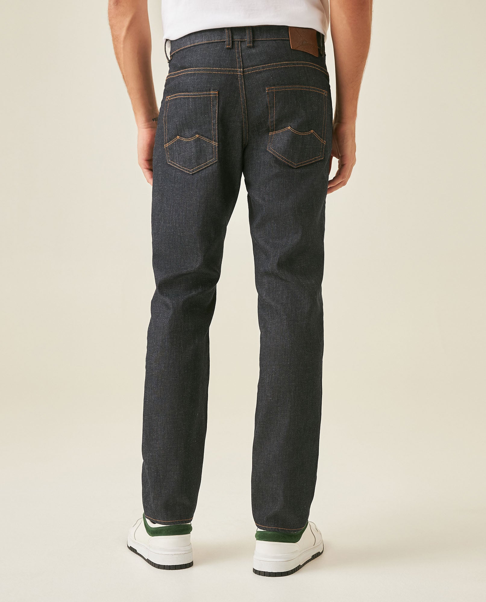 Mens Jeans Straight Fit High Rise Ultra Dark Wash Recycled Cotton Viscose Polyester Elastane  Clean - Blue 63_331H142_AZU193924_6