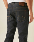 Mens Jeans Straight Fit High Rise Ultra Dark Wash Recycled Cotton Viscose Polyester Elastane  Clean - Blue 63_331H142_AZU193924_7