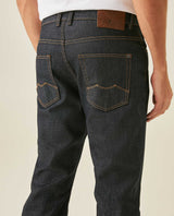 Mens Jeans Straight Fit High Rise Ultra Dark Wash Recycled Cotton Viscose Polyester Elastane  Clean - Blue 63_331H142_AZU193924_7