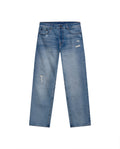 Mens Jeans Relaxed Fit High Rise Light Wash Cotton Non Stretch  Watch Pocket Loops - Blue 63_331H143_AZU154020_0