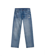 Mens Jeans Relaxed Fit High Rise Light Wash Cotton Non Stretch  Watch Pocket Loops - Blue 63_331H143_AZU154020_0