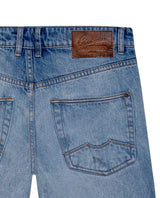 Mens Jeans Relaxed Fit High Rise Light Wash Cotton Non Stretch  Watch Pocket Loops - Blue 63_331H143_AZU154020_6
