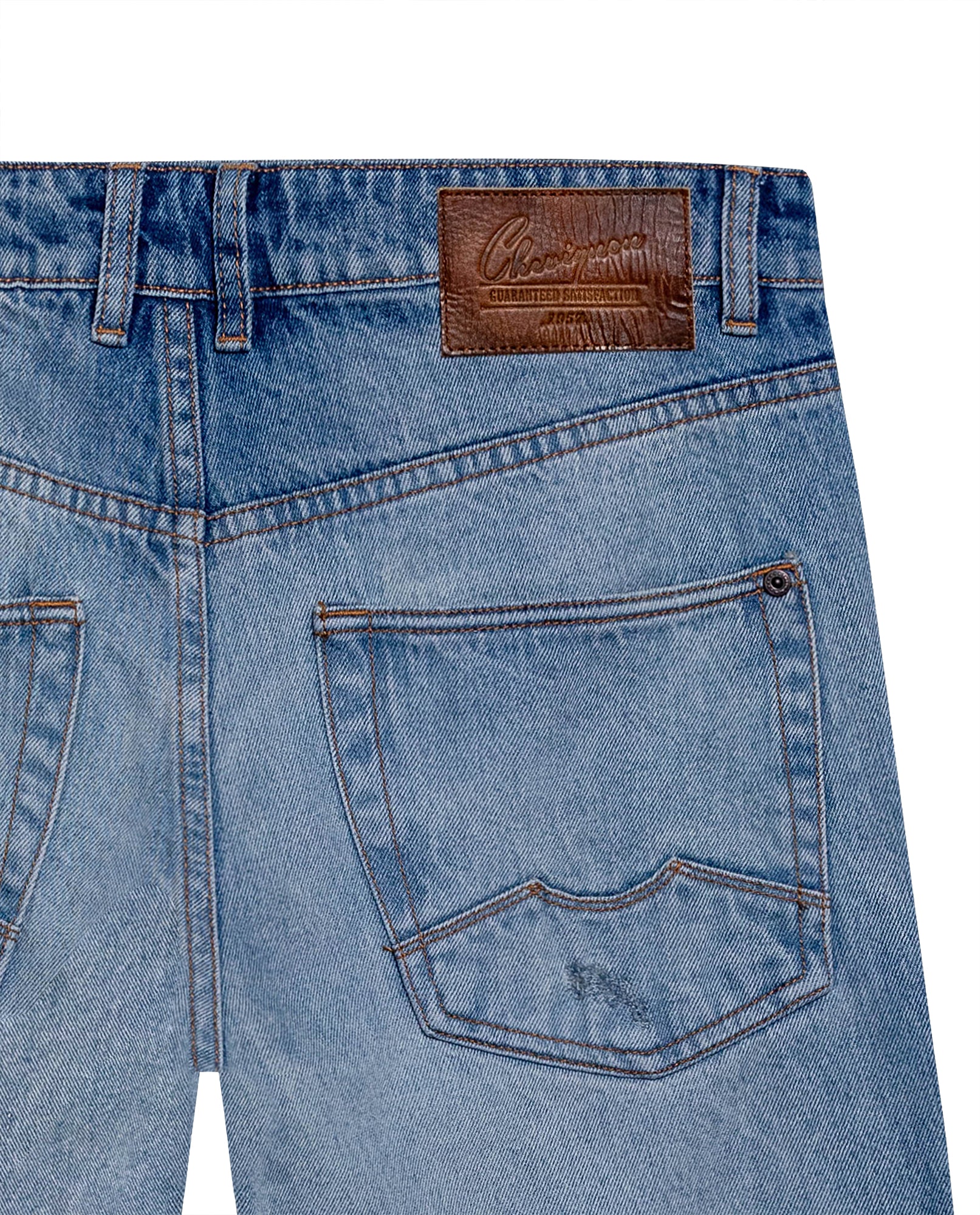Mens Jeans Relaxed Fit High Rise Light Wash Cotton Non Stretch  Watch Pocket Loops - Blue 63_331H143_AZU154020_6