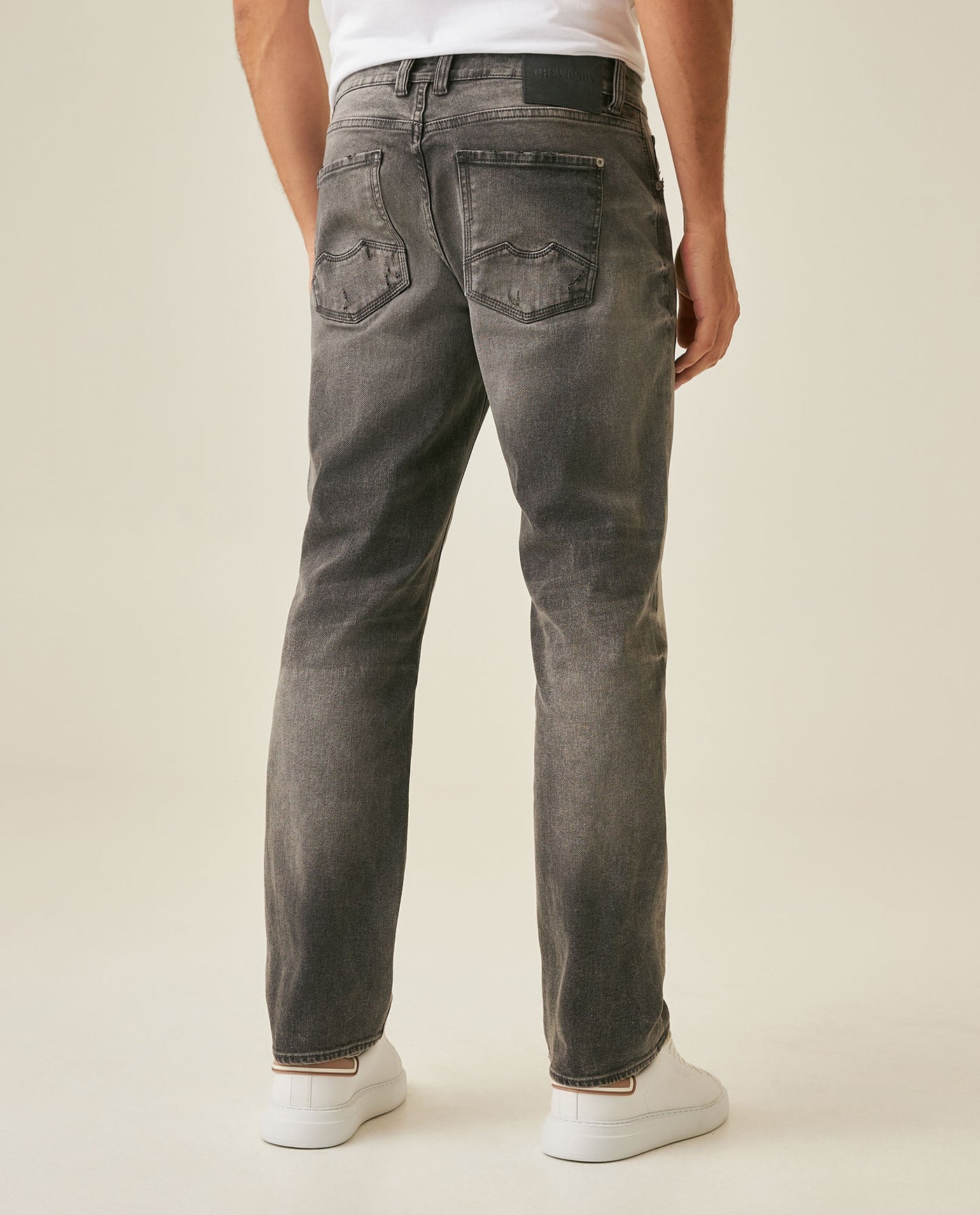 Mens Heritage Jeans Slim Fit Mid Rise Gray Wash Comfort Fabric Trucker Set Embroidered Logo - Gray 63_331H451_GRI194305_6