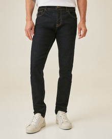 Mens Heritage Jeans Skinny Fit Low Rise Ultra Dark Wash Cotton Elastomer Selvedge Clean Premium - Blue 63_331H452_AZU193924_0