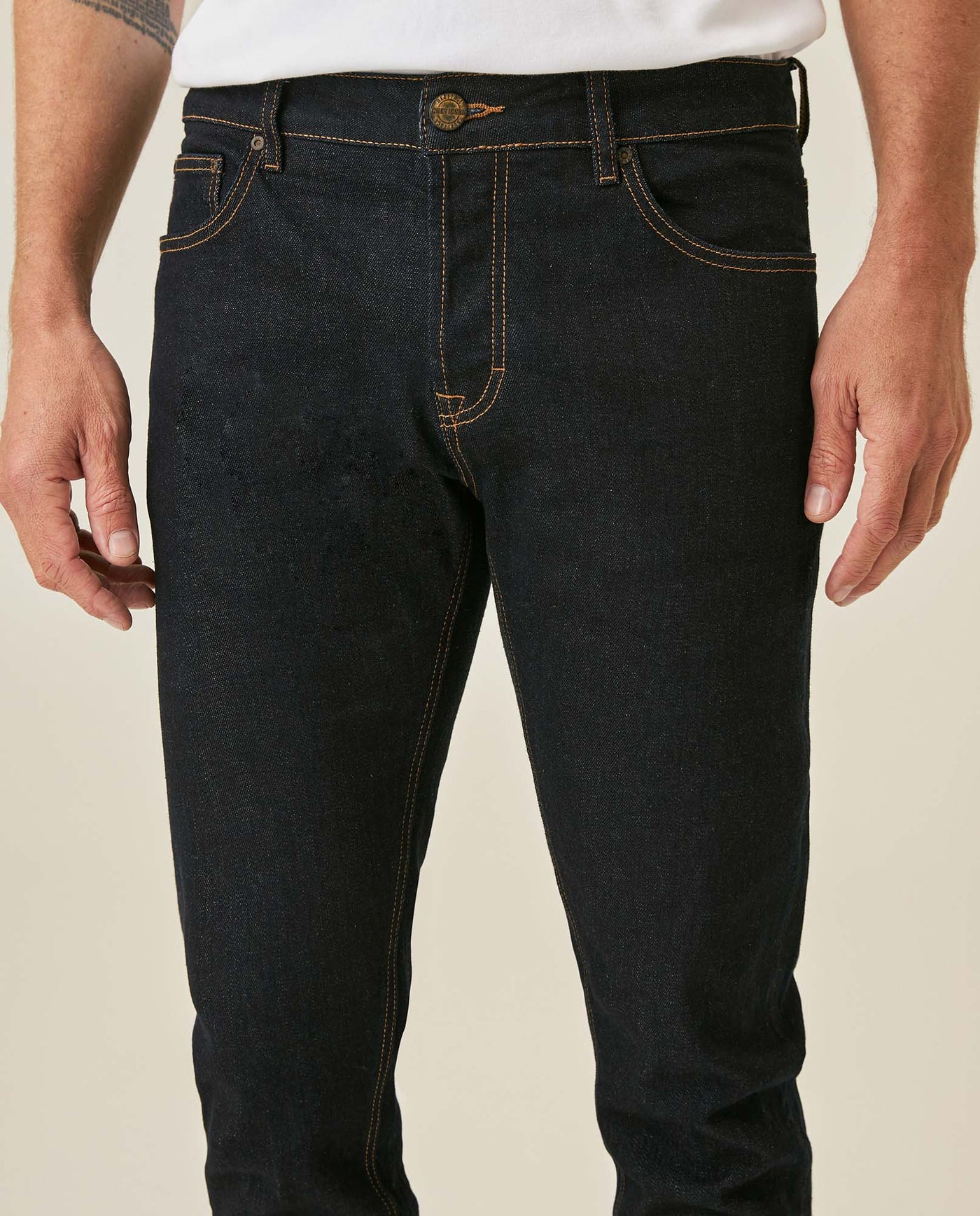 Mens Heritage Jeans Skinny Fit Low Rise Ultra Dark Wash Cotton Elastomer Selvedge Clean Premium - Blue 63_331H452_AZU193924_5