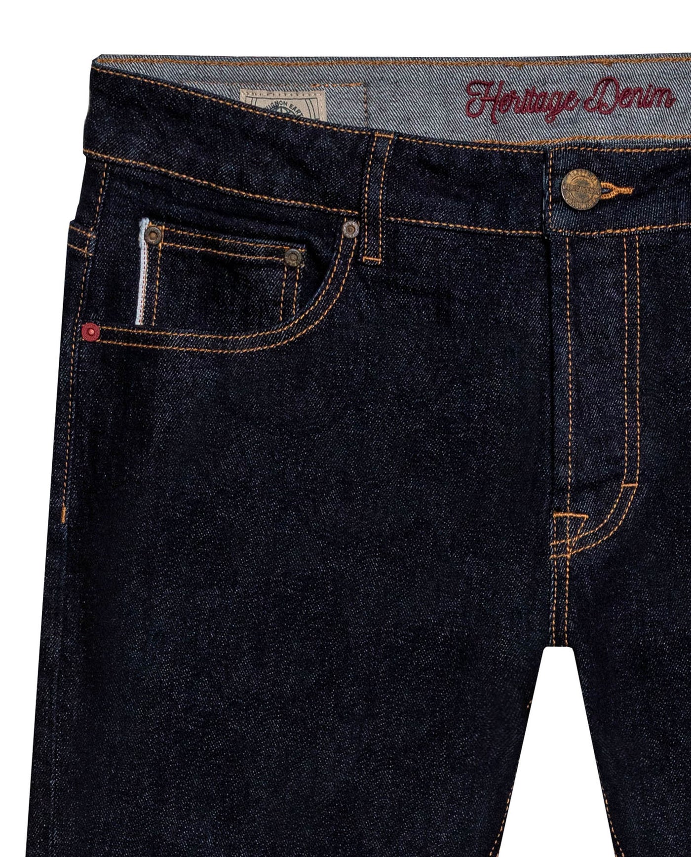 Mens Heritage Jeans Skinny Fit Low Rise Ultra Dark Wash Cotton Elastomer Selvedge Clean Premium - Blue 63_331H452_AZU193924_8