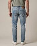 Mens Heritage Jeans Skinny Fit Low Rise Medium Wash Cotton Polyester Elastane Vintage Distressed Repairs - Blue 63_331H453_AZU154020_6