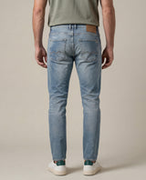 Mens Heritage Jeans Skinny Fit Low Rise Medium Wash Cotton Polyester Elastane Vintage Distressed Repairs - Blue 63_331H453_AZU154020_6