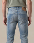 Mens Heritage Jeans Skinny Fit Low Rise Medium Wash Cotton Polyester Elastane Vintage Distressed Repairs - Blue 63_331H453_AZU154020_7