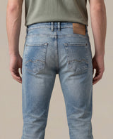 Mens Heritage Jeans Skinny Fit Low Rise Medium Wash Cotton Polyester Elastane Vintage Distressed Repairs - Blue 63_331H453_AZU154020_7