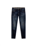 Mens Heritage Jeans Super Slim Fit Low Rise Ultra Dark Wash Cotton Polyester Elastane Subtle Distressing - Blue 63_331H455_AZU194052_3